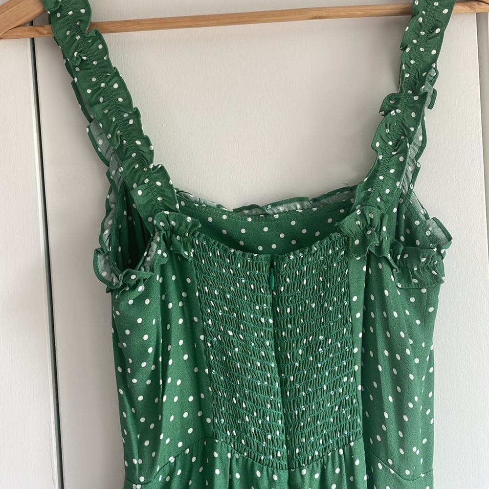 Reformation Green Midi Sundress with Spaghetti Straps - Picture 7 of 8